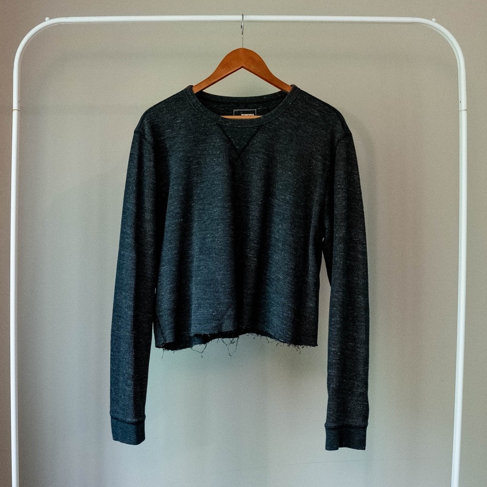 Grey Cropped Long Sleeve